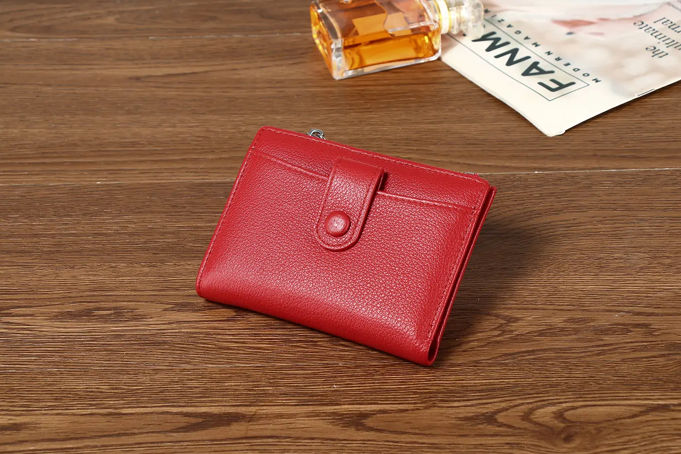 Fashion High Quality Small Genuine Leather Credit Card Holder Short Wallets Women Coin Purse