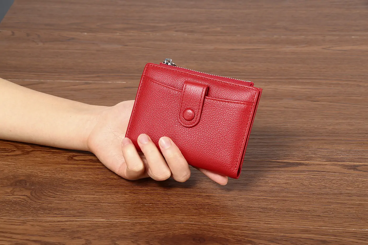 Fashion High Quality Small Genuine Leather Credit Card Holder Short Wallets Women Coin Purse