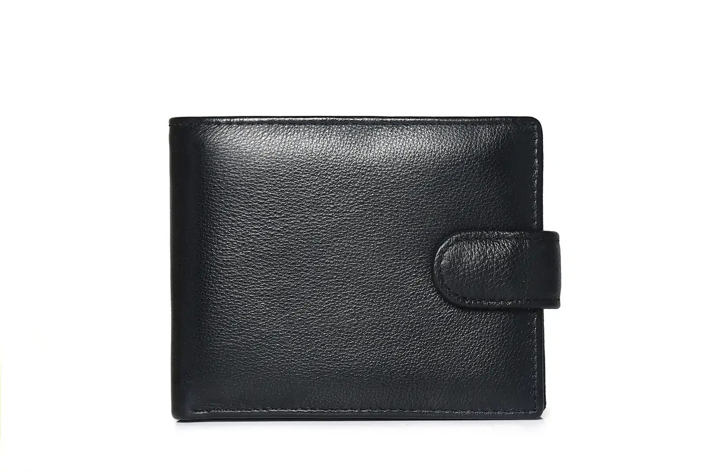 Baliya 208 Small Leather Wallet For Men - Black Bifold Wallet