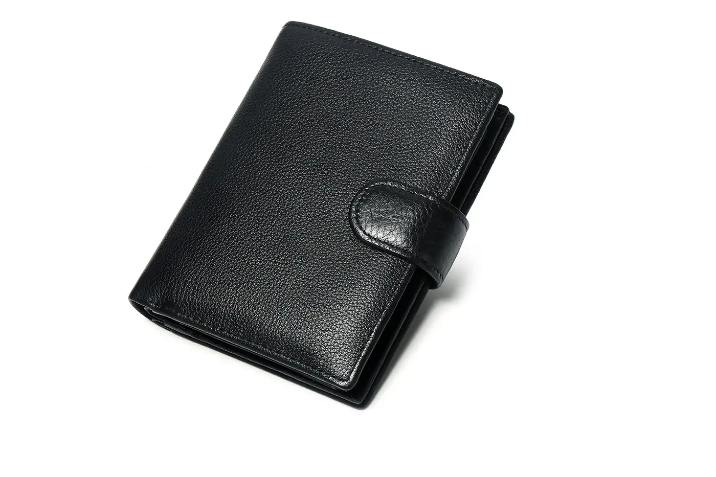 Baliya 302B Black Bifold Passport Leather Wallet For Man