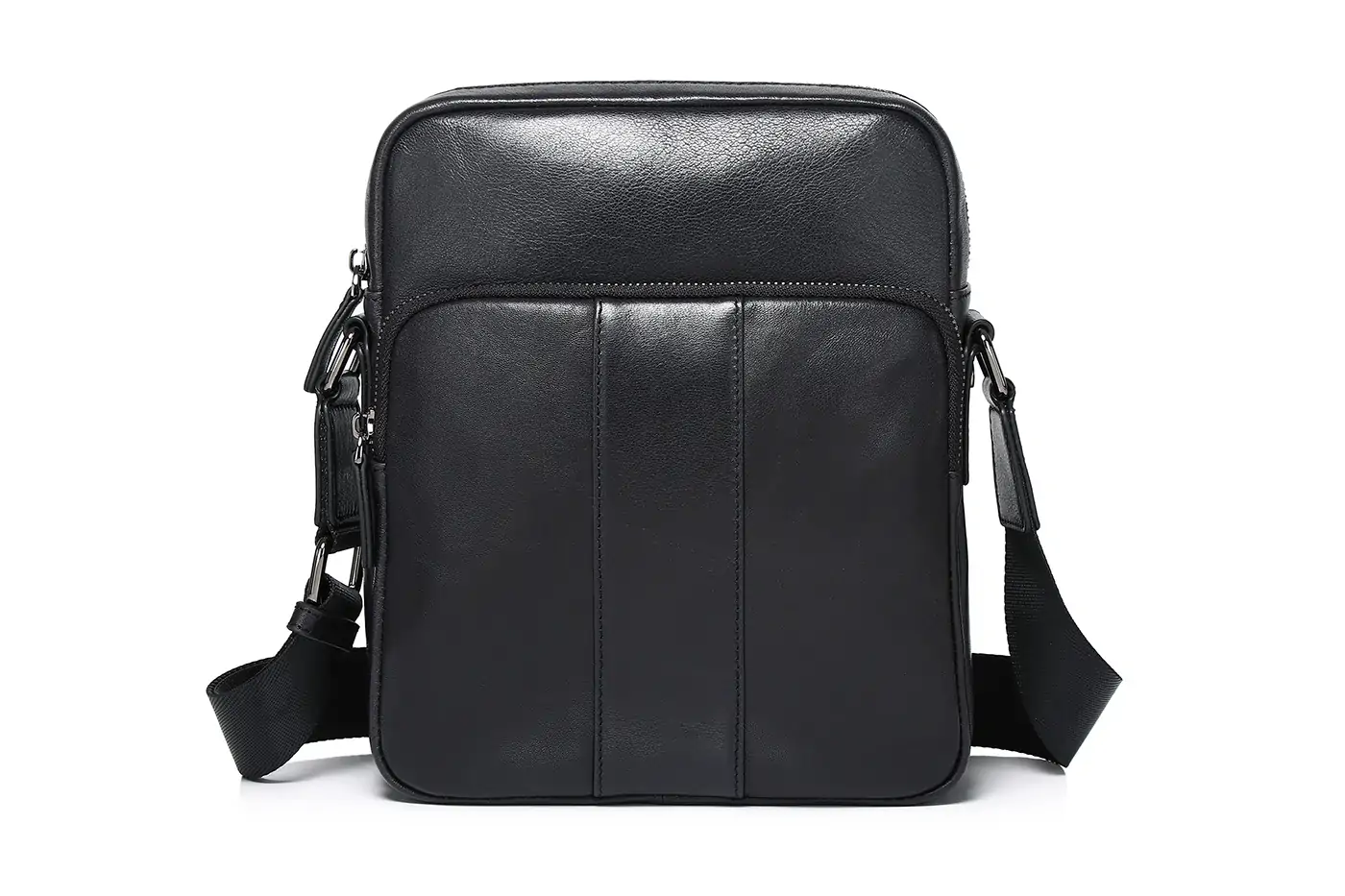 Baliya Black Leather Crossbody Bag - Leather Laptop Satchel