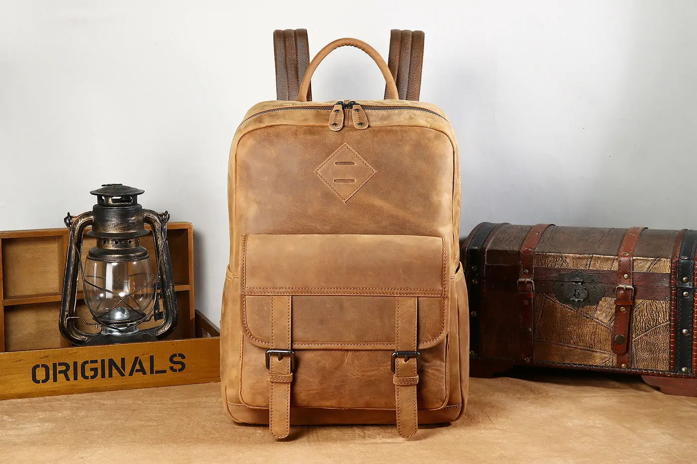 Hot Sell 15.6Inch Usb Waterproof Notebook Wholesale Mens Leather Laptop Bag Travel Custom School Laptop Backpack  G-6804