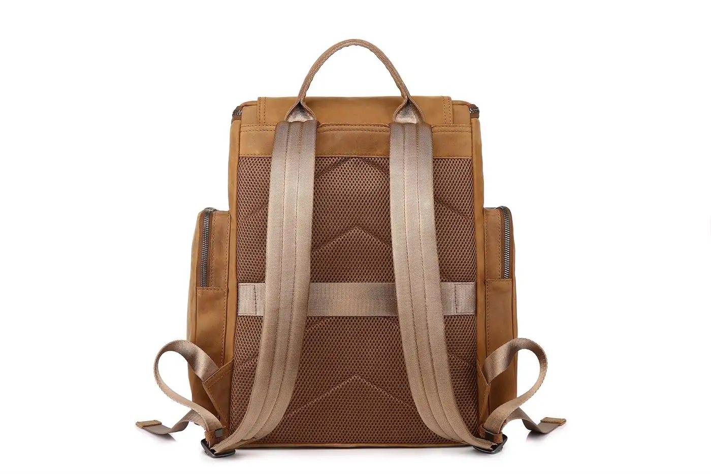 Baliya custom LOGO Brown Leather Backpack - Mens Leather Backpack