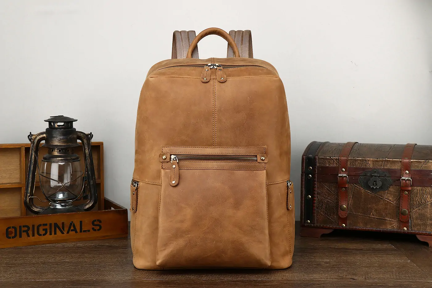 Genuine Leather Backpak Men Bag G-78002