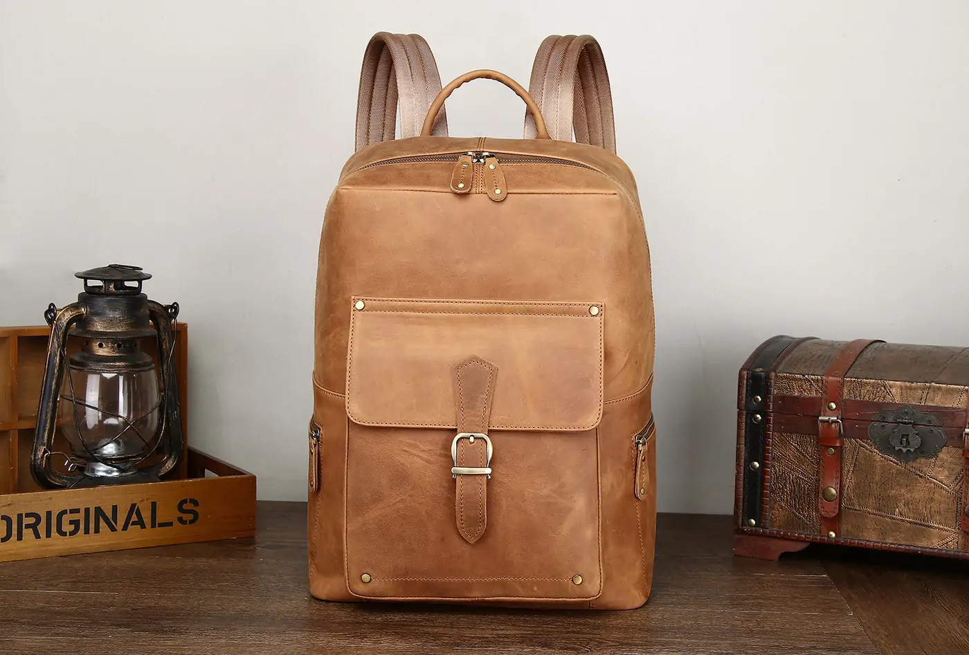 Genuine Leather Backpack Men Latop Bag G-78004