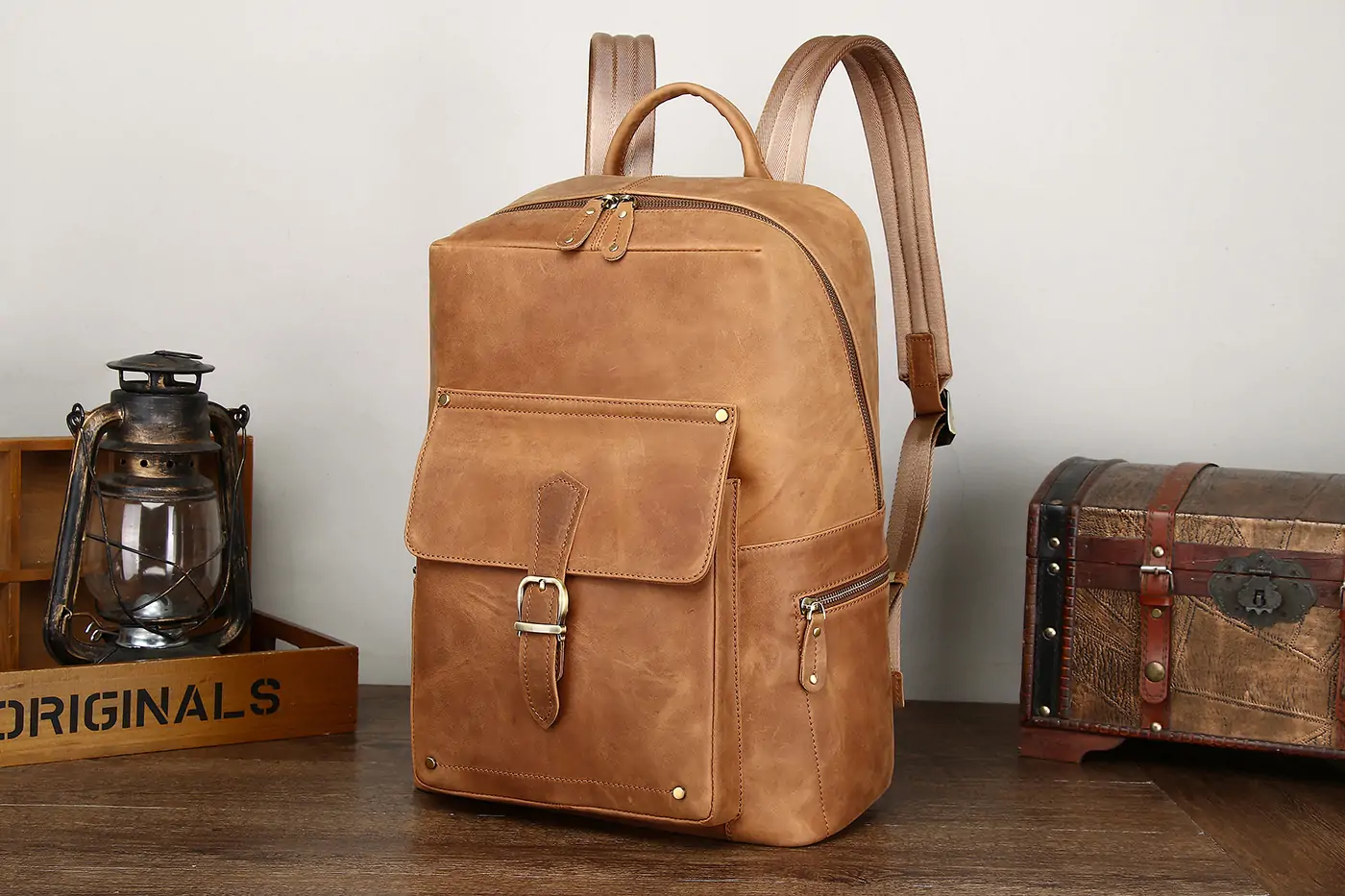 Genuine Leather Backpack Men Latop Bag G-78004