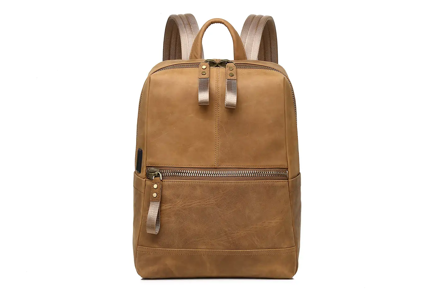 Baliya custom LOGO Leather Laptop Backpack - Men Leather Backpack